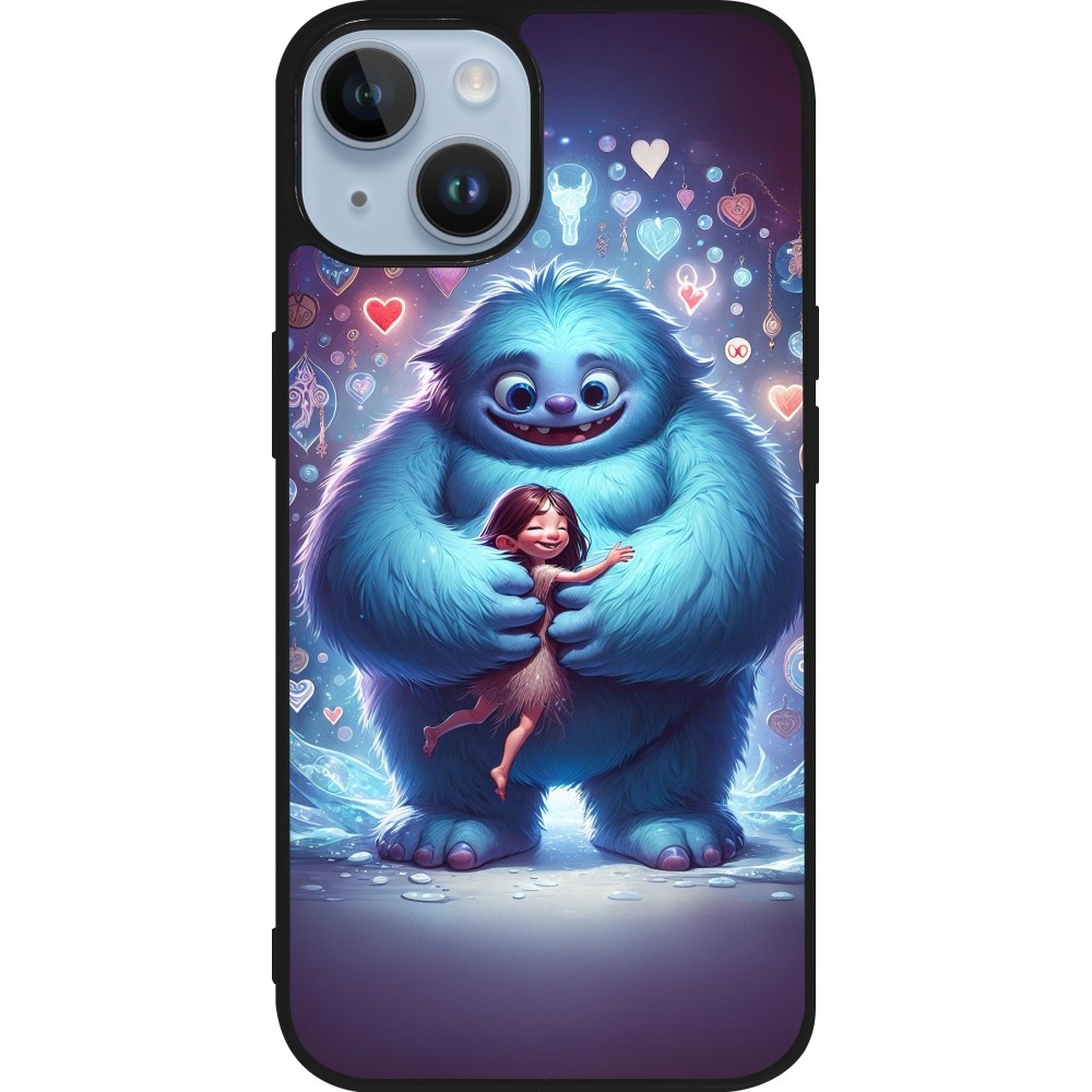 iPhone 15 Case Hülle - Silikon schwarz Valentin 2024 Flauschige Liebe