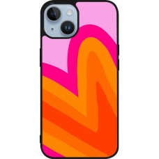 iPhone 15 Case Hülle - Silikon schwarz Valentine 2024 heart gradient