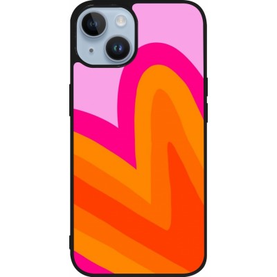 iPhone 15 Case Hülle - Silikon schwarz Valentine 2024 heart gradient