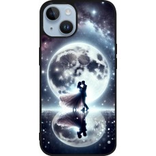 iPhone 15 Case Hülle - Silikon schwarz Valentin 2024 Liebe unter dem Mond