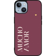iPhone 15 Case Hülle - Silikon schwarz Valentine 2024 mucho amor rosado