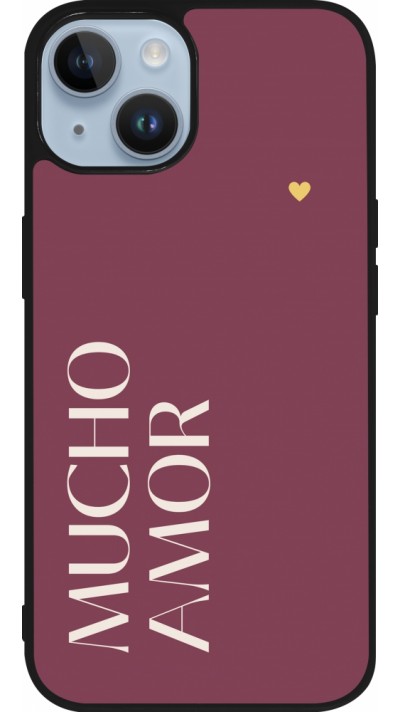 iPhone 15 Case Hülle - Silikon schwarz Valentine 2024 mucho amor rosado