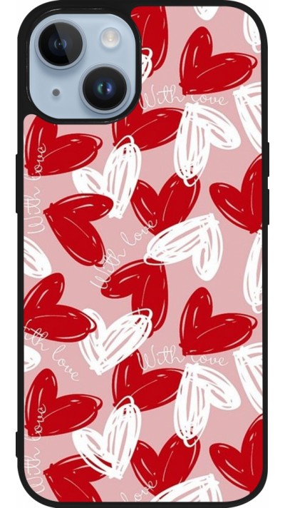 iPhone 15 Case Hülle - Silikon schwarz Valentine 2024 with love heart