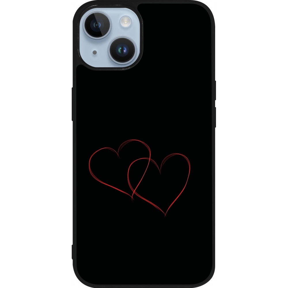 iPhone 15 Case Hülle - Silikon schwarz Valentine 2023 attached heart