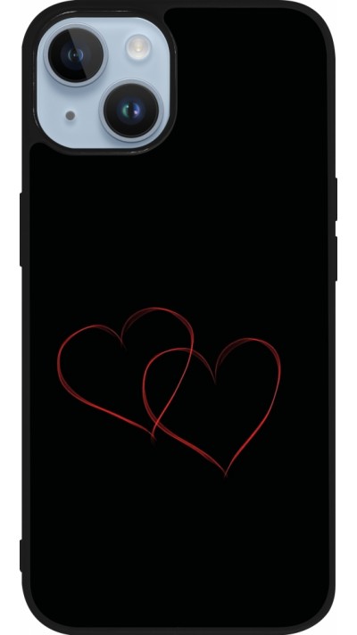 iPhone 15 Case Hülle - Silikon schwarz Valentine 2023 attached heart