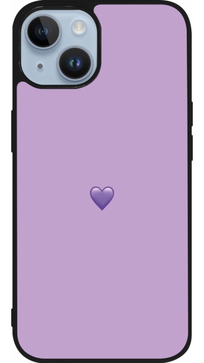iPhone 15 Case Hülle - Silikon schwarz Valentine 2023 purpule single heart