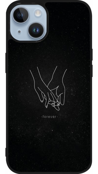 iPhone 15 Case Hülle - Silikon schwarz Valentine 2023 hands forever