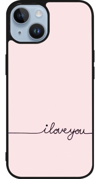 iPhone 15 Case Hülle - Silikon schwarz Valentine 2023 i love you writing