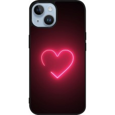iPhone 15 Case Hülle - Silikon schwarz Valentine 2023 single neon heart