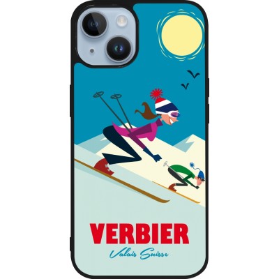 iPhone 15 Case Hülle - Silikon schwarz Verbier Ski Downhill