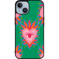 Coque iPhone 15 - Silicone rigide noir Viva la vida 2026