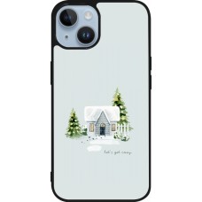 Coque iPhone 15 - Silicone rigide noir Winter 25 Cosy House