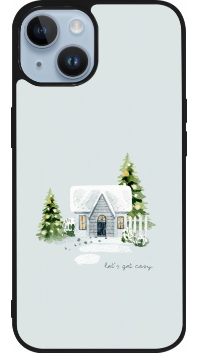 Coque iPhone 15 - Silicone rigide noir Winter 25 Cosy House