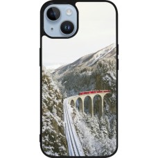 Coque iPhone 15 - Silicone rigide noir Winter 25 Winter polar express