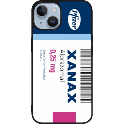 Coque iPhone 15 - Silicone rigide noir Xanax Alprazolam 2025