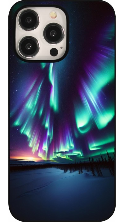 Coque iPhone 15 Pro Max - Aurore Boréale Étincelante