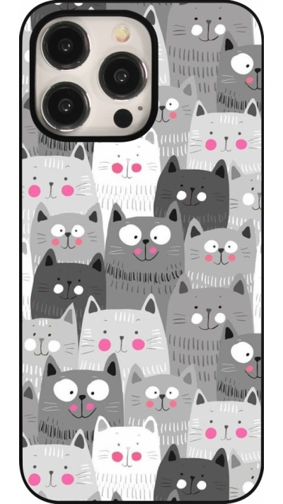 Coque iPhone 15 Pro Max - Chats gris troupeau