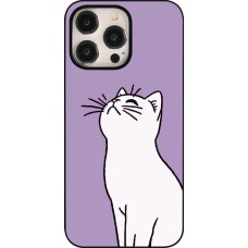 Coque iPhone 15 Pro Max - Chat sur fond violet