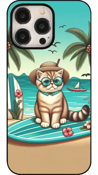 Coque iPhone 15 Pro Max - Chat Surf Style