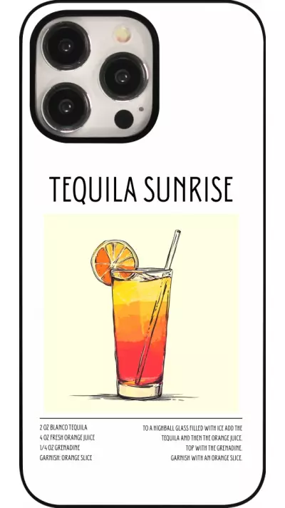 Coque iPhone 15 Pro Max - Cocktail recette Tequila Sunrise