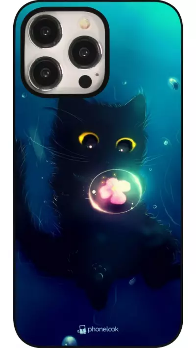 Coque iPhone 15 Pro Max - Cute Cat Bubble