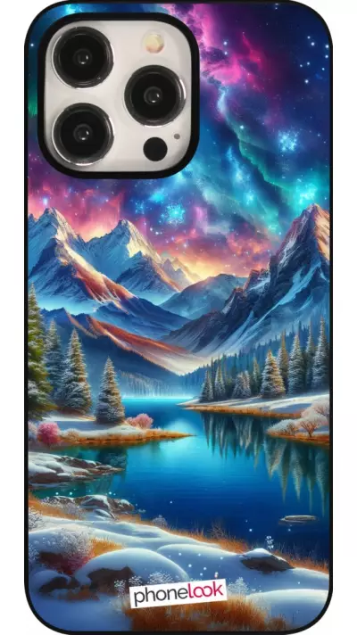 Coque iPhone 15 Pro Max - Fantasy Mountain Lake Sky Stars