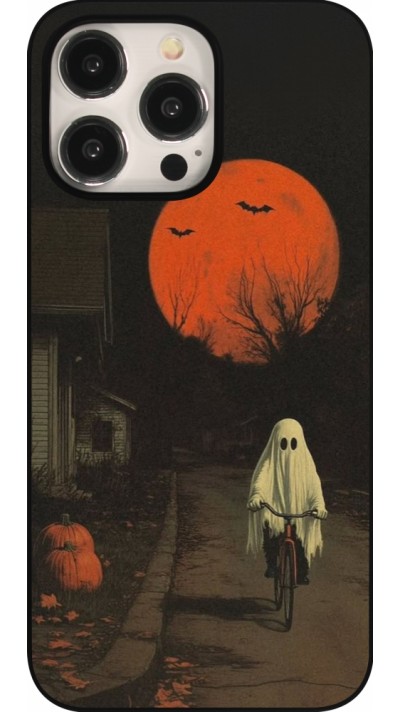 iPhone 15 Pro Max Case Hülle - Halloween 2025 Ghost on a bicycle