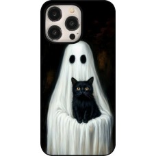 iPhone 15 Pro Max Case Hülle - Halloween 2025 Ghost with black cat
