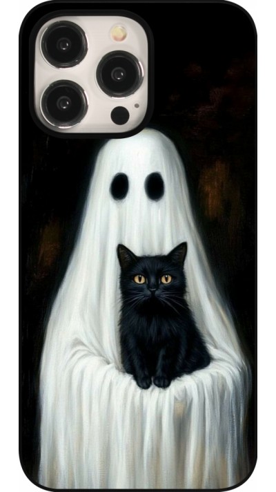 iPhone 15 Pro Max Case Hülle - Halloween 2025 Ghost with black cat