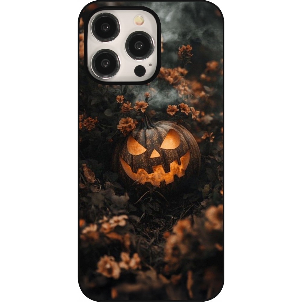 iPhone 15 Pro Max Case Hülle - Halloween 2025 Pumpkin with flowers