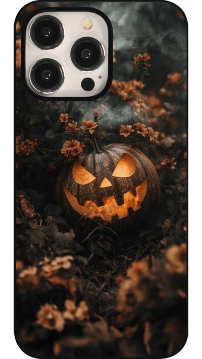 iPhone 15 Pro Max Case Hülle - Halloween 2025 Pumpkin with flowers