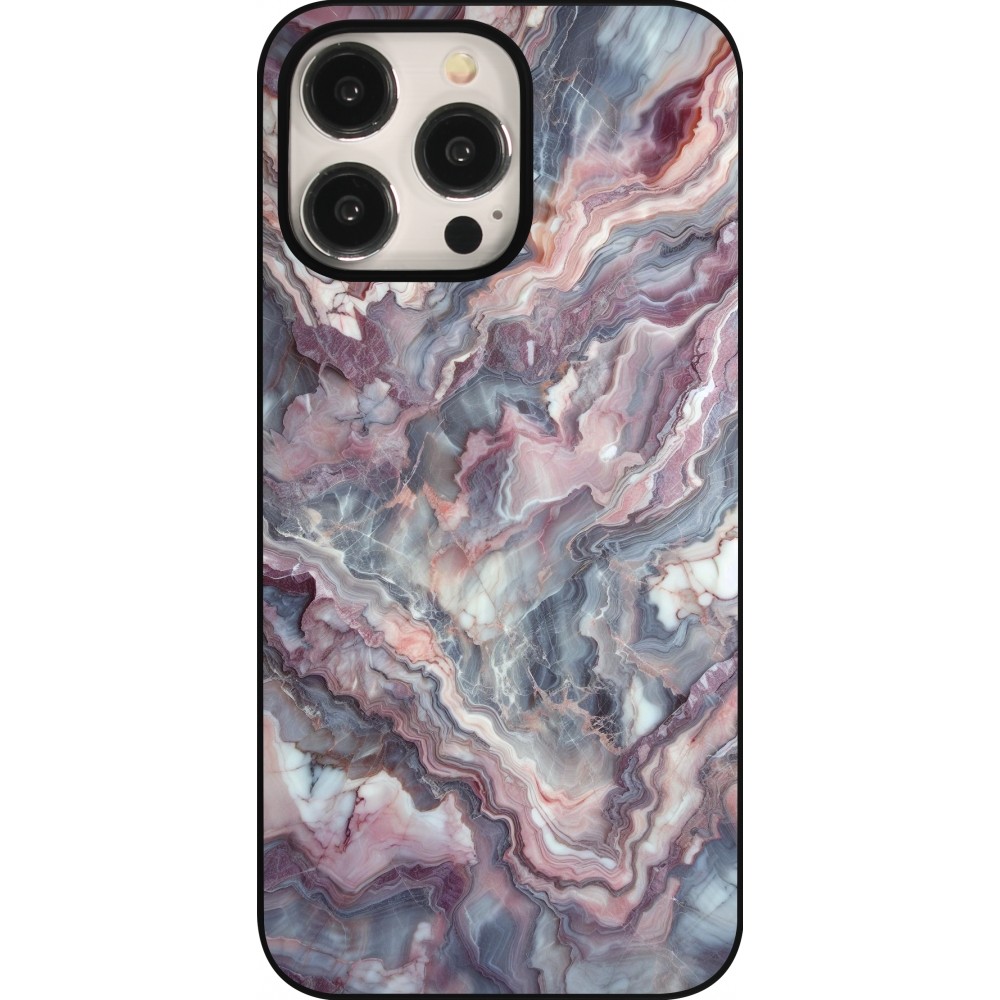 iPhone 15 Pro Max Case Hülle - Violetter silberner Marmor