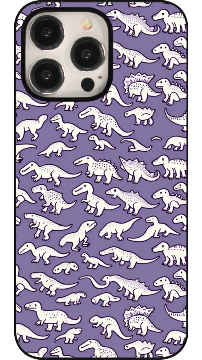 Coque iPhone 15 Pro Max - Mini dino pattern violet