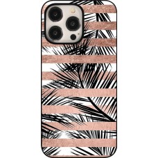 iPhone 15 Pro Max Case Hülle - Palm trees gold stripes