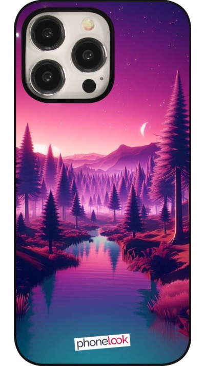 Coque iPhone 15 Pro Max - Paysage Violet-Rose