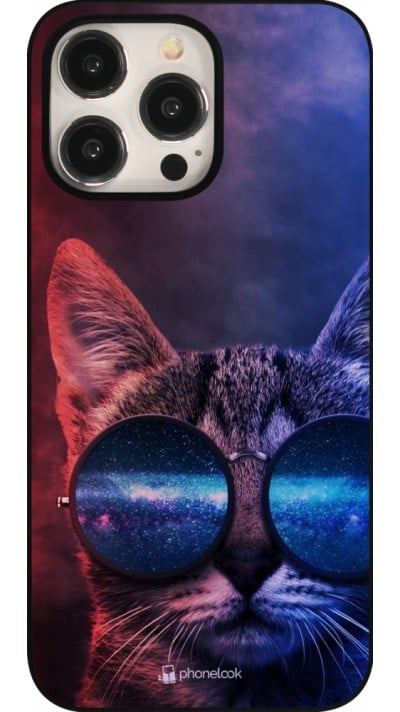 iPhone 15 Pro Max Case Hülle - Red Blue Cat Glasses