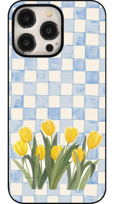 Coque iPhone 15 Pro Max - Blue vichy tulips Spring 2026