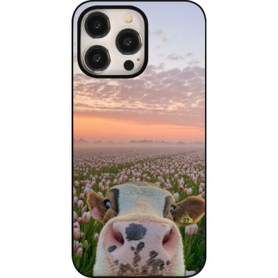 Coque iPhone 15 Pro Max - Cow with tulips Spring 2026