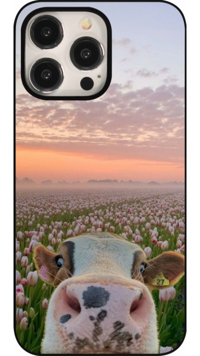 Coque iPhone 15 Pro Max - Cow with tulips Spring 2026
