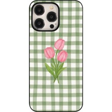 Coque iPhone 15 Pro Max - Green vichy tulips Spring 2026