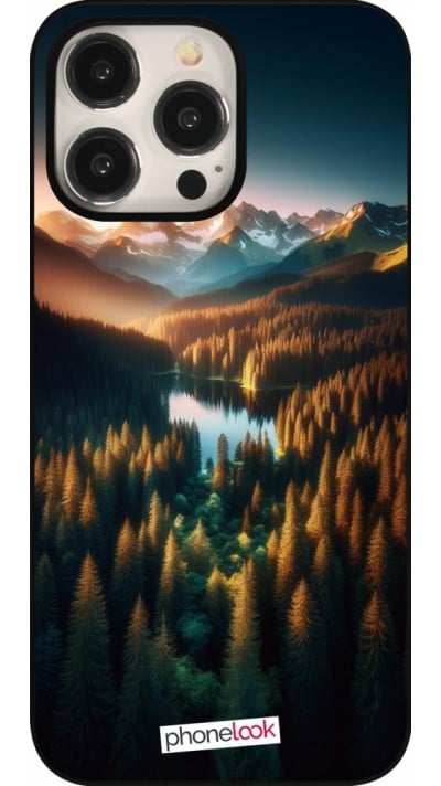 Coque iPhone 15 Pro Max - Sunset Forest Lake