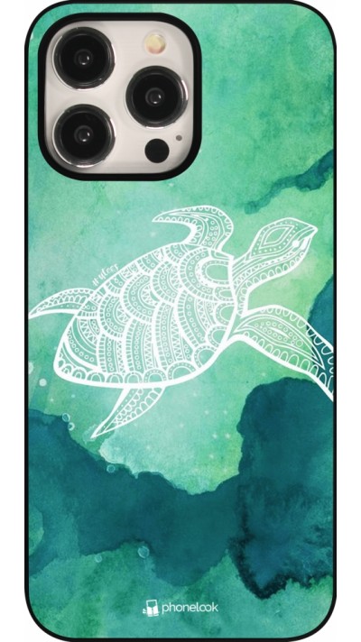 Coque iPhone 15 Pro Max - Turtle Aztec Watercolor