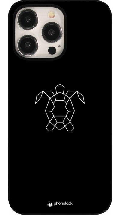 Coque iPhone 15 Pro Max - Turtles lines on black