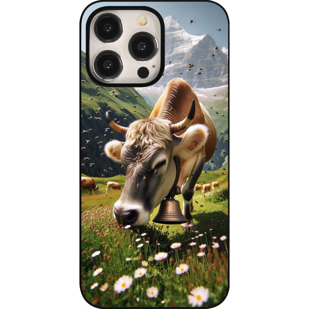 Coque iPhone 15 Pro Max - Vache montagne Valais