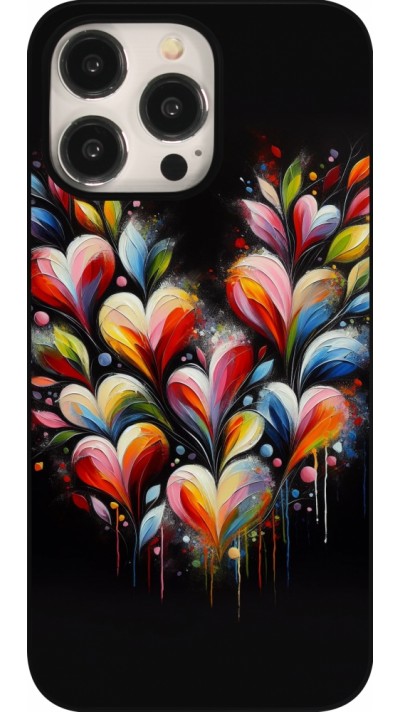 Coque iPhone 15 Pro Max - Valentine 2024 Coeur Noir Abstrait