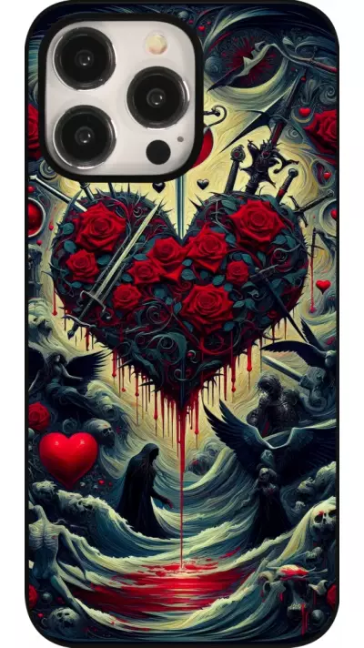 Coque iPhone 15 Pro Max - Dark Love Coeur Sang