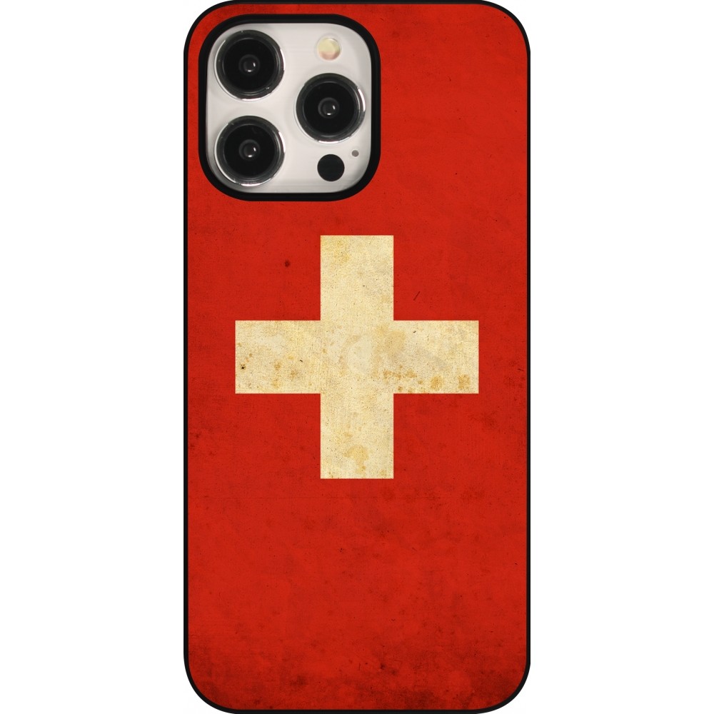 Coque iPhone 15 Pro Max - Vintage Flag SWISS