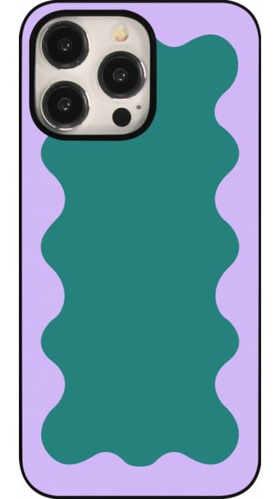 Coque iPhone 15 Pro Max - Wavy Rectangle Green Purple