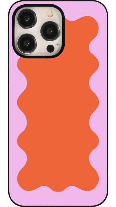 Coque iPhone 15 Pro Max - Wavy Rectangle Orange Pink