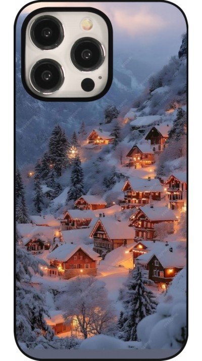 iPhone 15 Pro Max Case Hülle - Winter 25 Winter snowy village